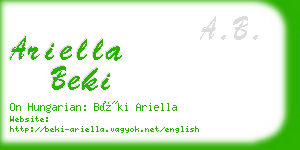 ariella beki business card